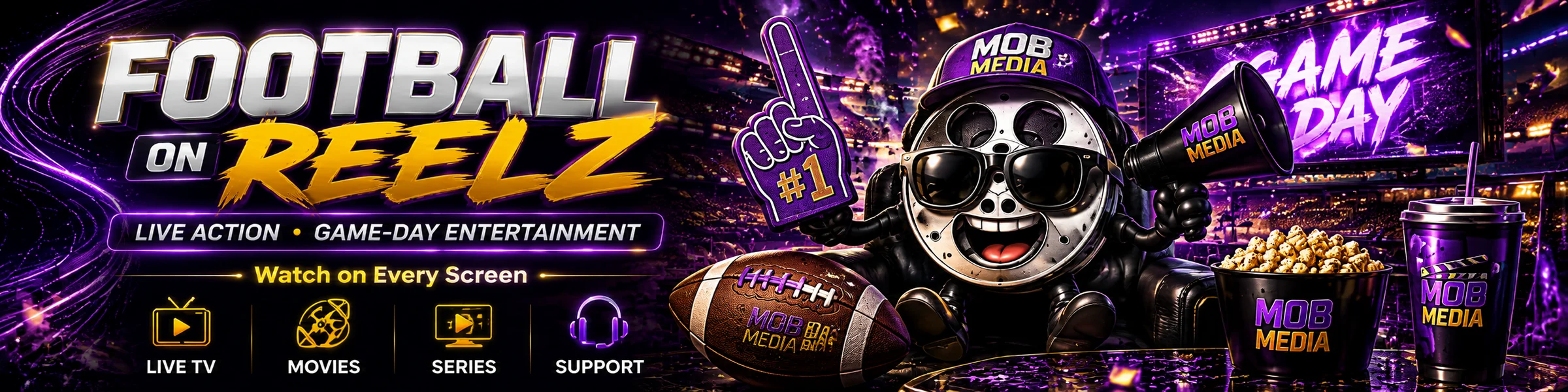 Mob Media football game-day entertainment on Reelz